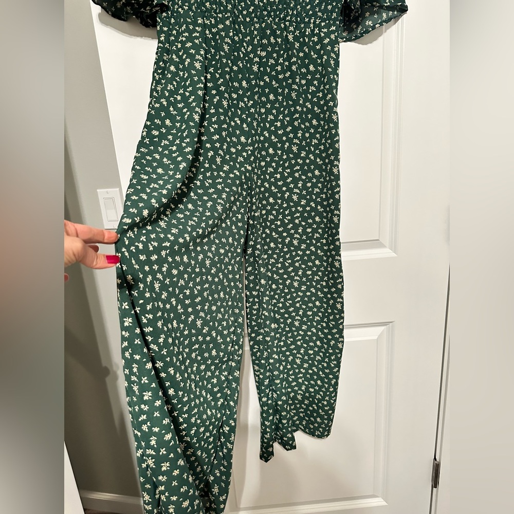Green Floral Jumpsuit - Picture 2 of 5
